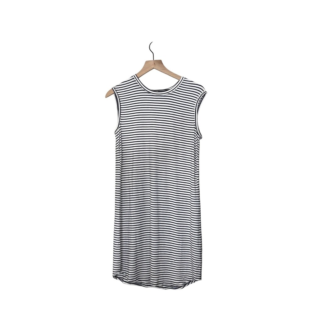 Trina Turk‎ Womens Striped Sleeveless Shift Jersey Dress Black White Size S